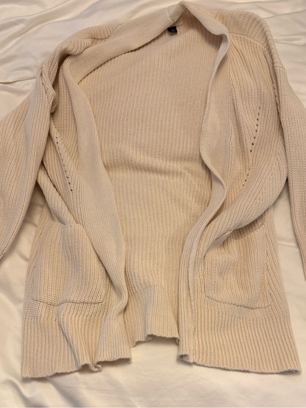 Universal Thread Cream Open-Front Knit Cardigan with Pockets